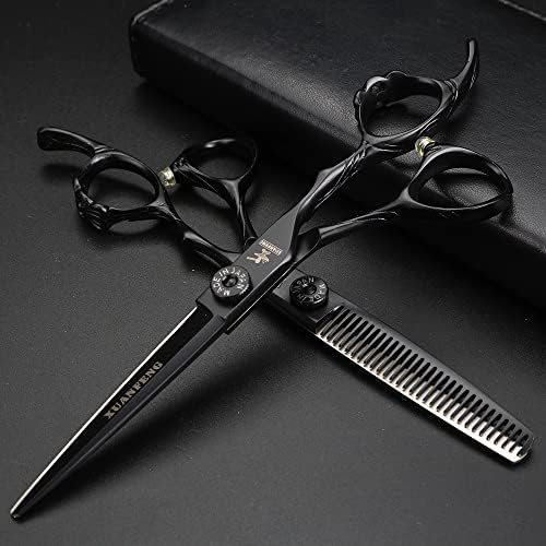 Ножици за коса с черна бантиковой дръжка XUANFENG, 6 инча, ножица за подстригване на коса от стомана 9cr18, за вкъщи или във фризьорския салон, а също и за филировочных ножица (Режещи ножици)