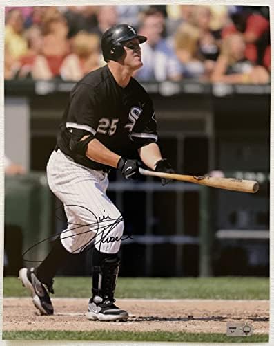 Гланцирана снимка с размер 8х10 с Автограф на Джим Том на Чикаго Уайт Сокс - Удостоверяване на MLB