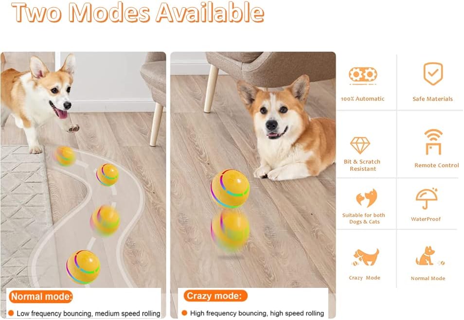 Умна интерактивна Играчка топка за кучета SCOLEA PawDepot с дистанционно управление и led осветяване, Автоматично / Активното каране на ски и Скокове за котки и малки Кученца/ Малки / Средни Кучета, Моющийся, която