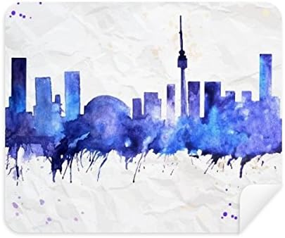 Канада Забележителност на Град Акварельно-Синя Кърпа За Почистване на Екрана за Пречистване на 2 елемента Замшевой Тъкан