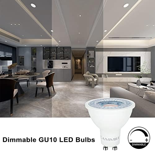 Led лампи CAMMILE GU10 с регулируема яркост, Дневен Бял Естествена светлина 5000 К, Точка лампа с мощност 7 W (галогенный еквивалент на 50 W) 630ЛМ, led Преносими лампи за вградените трекового осветление, ъгъл на лъча