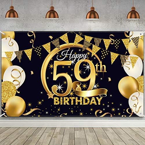 Украса за партита на 49-ия рожден ден, Много Голям Текстилен Плакат с Надпис от Черното Злато в 49-та Годишнина, на Фона на Фотобудки, Банер на Заден план, за да проверите За партита на 49-ия рожден ден, 72,8 x 43,3