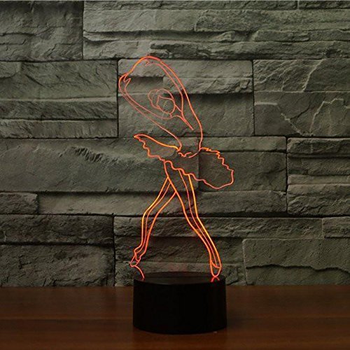 3D Балетен лека нощ Иллюзионная Лампа 7 Цвята Промяна Led Сензорен USB Настолен Подарък Бебешки Играчки вътрешна Декорация за Коледа Подарък За Свети Валентин