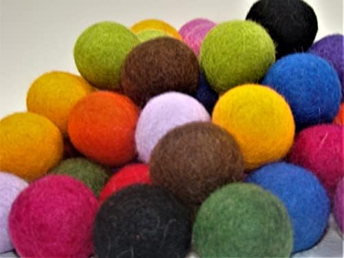 Играчка за котки kivikis Пухкава Вълнени топки, ръчно изработени от еко вълна от 3-4 см (20 вълнени топки)