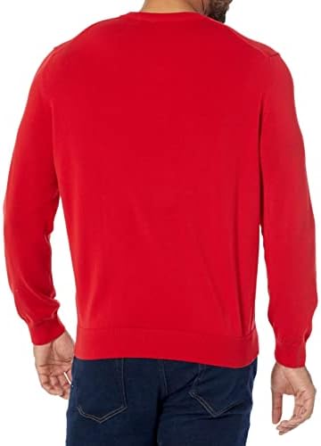 Мъжки Пуловер от памук Lacoste дълъг ръкав Regular Fit и V-образно деколте, от Органичен Памук