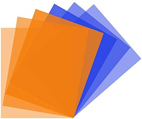Гелове За Корекция на Цветовете Филтър 6 Опаковки Комплект 16x20 см/40x50 см Топло Оранжево, Синьо Светлинното Лист за фото студио Видео Фенерче Led Светлина Снимки