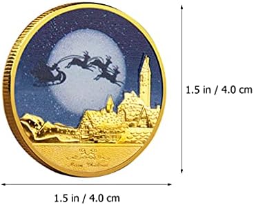 Amosfun 2 елемента Коледно Предизвикателство Монета Незабравим Коледен Сувенир Колекционерски Монети Коледна Украса