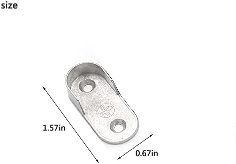 Крайните опора за рамената на кабинета за монтиране на Стена за гардероба на Държач за прът с овални жак за мряна - 19 мм х 40 мм - 12 опаковки / 6 двойки с винтове 24шт (сребрист)
