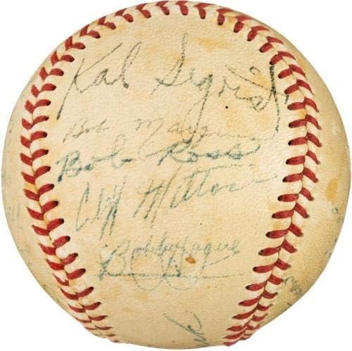 1951 Екипът на Канзас Сити Блус Подписа договор с бейзболен отбор Мики Mantle Minor League JSA COA - Бейзболни топки с автографи