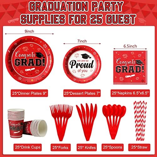 FunnyPars 3 опаковки червени покривки за бала, украса за партита и аксесоари за абитуриентски партита