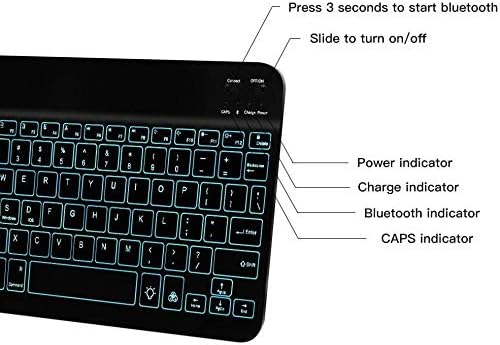 Клавиатурата на BoxWave, съвместима с Sharp Aquos V6 - Клавиатура SlimKeys Bluetooth - с подсветка, Преносима клавиатура с удобен подсветка на Sharp Aquos V6 - Черно jet black