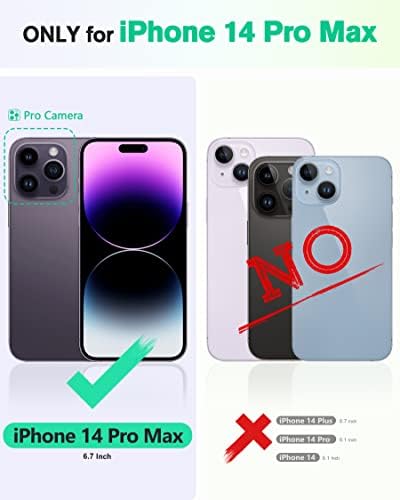 Калъф TUCCH за iPhone 14 Pro Max Калъф-портфейл, [RFID Заключване] Поставка за 4 карти [устойчив на удари калъф от TPU за интериора] флип-надолу капачка от изкуствена кожа с магнитна защита, съвместима с iPhone 14 Pro