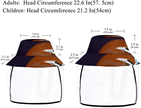 Възрастен Защитна Шапка с Маска за лице, Рибарска Шапка От Слънцето, Японски Облачно Синя Вълна Кран