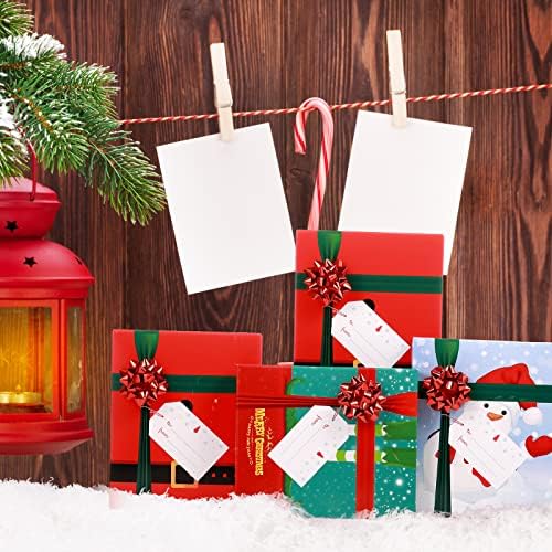 Кутия държач за Коледа, подарък карта с Лъкове и бирками, карти за Подаръци Весела Коледа, Подарък за Опаковане, Мини-Кутии за подаръци за Сватба, Коледа, Празник, Украса за детската душа, рожден Ден (Снежен човек)