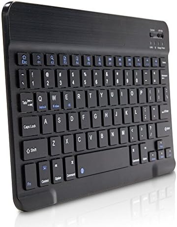 Клавиатурата на BoxWave, съвместима с Vastking KingPad K10 Pro (10.1 инча) - Bluetooth клавиатура SlimKeys, Преносима клавиатура с вградени команди за Vastking KingPad K10 Pro (10.1 инча) - черно jet black