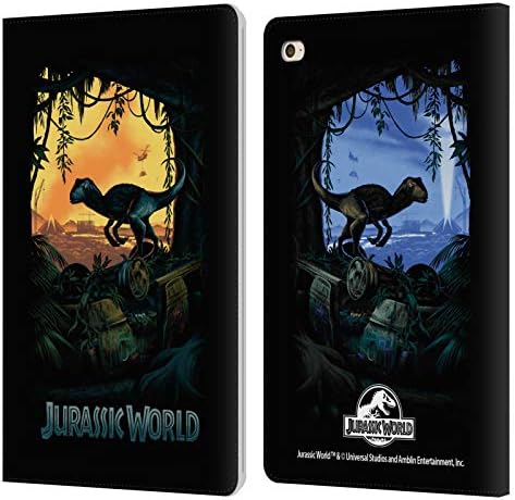 Дизайн на своята практика за главата Официално Лицензиран Динозаврите Джурасик парк Key Art Кожена Книга Портфейл Калъф Калъф е Съвместим с Apple iPad Mini 4