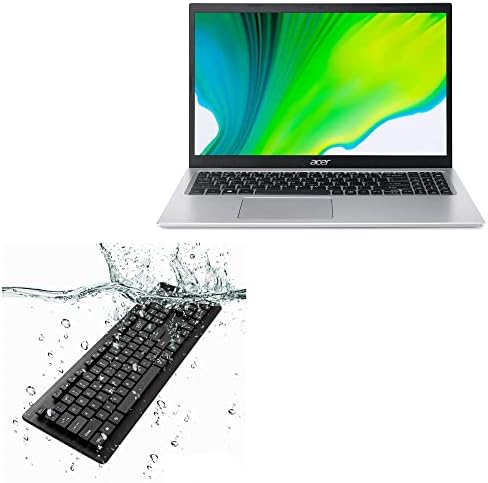 Клавиатурата на BoxWave, съвместима с Acer Aspire 5 (A515-56T) - Водоустойчив USB-клавиатура, Моющаяся Водоустойчив USB-клавиатура за Acer Aspire 5 (A515-56T) - Черно jet black