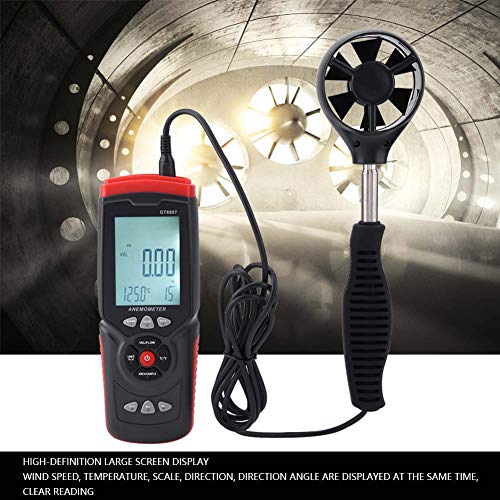 GT8907 Измерване на скоростта на вятъра LCD дисплей на Цифрови Анемометри USB Измерване на обема на въздуха Преносими Тестери на въздушния поток, Уреди За Измерване на Околната Среда
