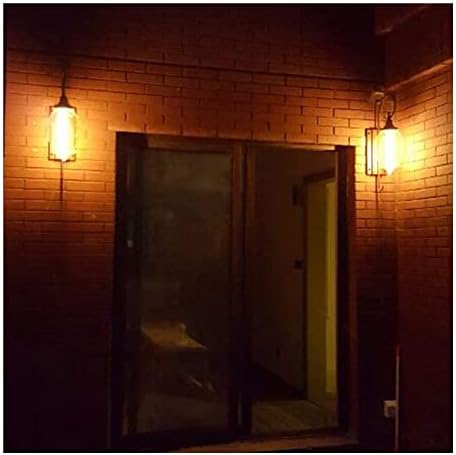 Външна лампа за верандата, за Стенни Тела от Външен Водоустойчив, с монтиран на стената Лампа Американския Креативен Ретро Стъклен Стенен монтаж Аплици E27 База, Коридор, Балкон Двор Декоративни осветителни Тела