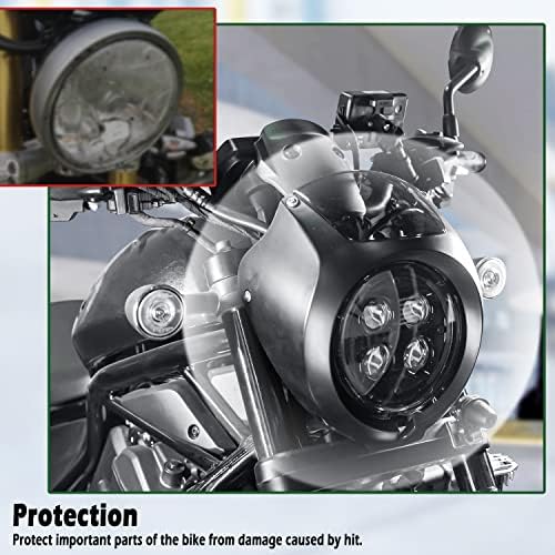 Предния обтекател фарове мотоциклет Lorababer, капак, капак, Предното стъкло, Ветрозащитная Фар, Маска, Щит, Защита, Съвместим с Honda Rebel CMX1100 CM1100 CMX 1100 1100 CM 2021-2023 (черен)