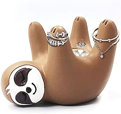 TIGERMANIA Креативна поставка за пръстени с ленивцем, купа за домашно показване на бижута, настолни обеци, колие, бижу пръстен, бижу художествена украса