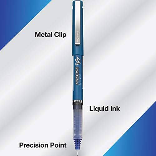 Химикалки PILOT Precise V7 Stick с течни мастила, Тънка дръжка (0,7 мм) Синьо мастило, 12 броя в опаковка (35349)