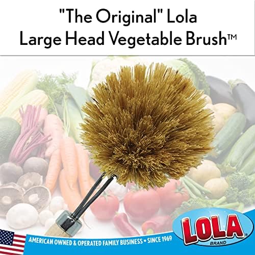 Lola Products Оригиналната четка за зеленчуци и ястия Tampico | Голяма корона 3 инча | е Изработен от екологично чист бреза дърво и косъм Tampico | Устойчива, моющаяся и множество | една Проста смяна на главата - 1
