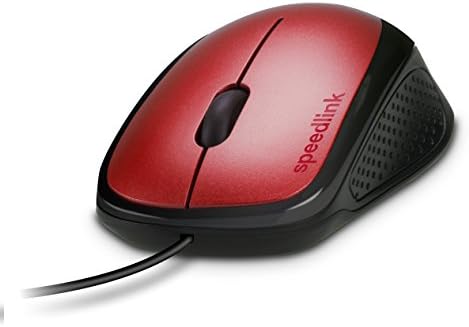 Speedlink Kappa Mouse - 3-бутон на мишка с USB връзка за офис /Домашен офис, 1000 dpi, инсталиране без драйвери, Ергономична форма за игра / КОМПЮТЪР / лаптоп /Laptop, Червен