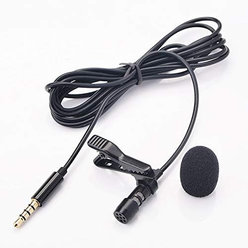 KXDFDC Pro Аудио Микрофони 3,5 мм Жак с клипсой за микрофон Стерео Запис Мини Жични Външен Микрофон за телефон 1,5 м (Цвят: синьо)