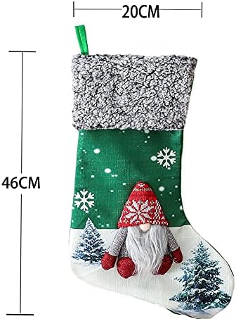 Коледни чорапи LSXD, Голям Размер 18, Коледни Чорапи, Комплект от 3 на Дядо Коледа, Снежен човек, Северен Елен, Коледни Украси, Вечерни аксесоари (Стил 1)
