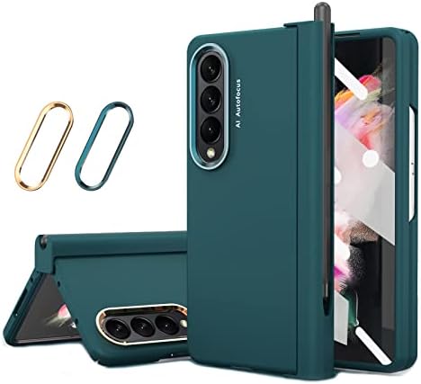 Калъф за съхранение на приспособления Galaxy Z Fold 4, Защитен калъф за притежателя на дръжки на панта S с украса камери и дръжка, Пълна защита за Samsung Galaxy Z Fold 4 2022 (зелен)