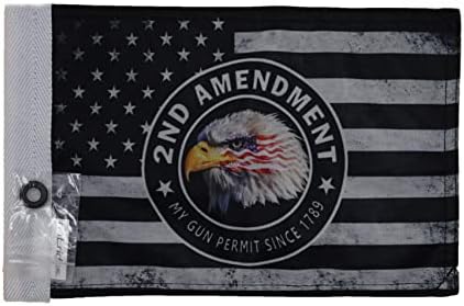 Горещи пътувания Здрав Флаг на Мотоциклети 2-аз изменение 2 Моето разрешение да носят оръжие 6 x 9 Инча