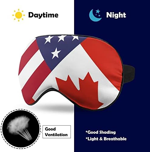 Флаг на Америка и Канада Мека Маска За очи с Ефективна Затеняющей Превръзка На Очите си Удобна Маска За Сън с Еластична Регулируема Каишка