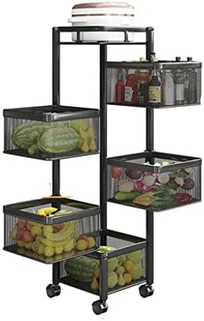 Дебел Многослоен Кухненски рафтове За съхранение на Зеленчуци и плодове, Количка за кошници, Мултифункционален Кухненски рафтове за съхранение (Цвят: B размер: 80 см * 35 см)