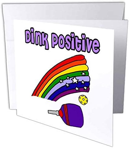 3. Смешно Положителен Дин-Дин с Дъга и шпатула за Пиклбола и... - Поздравителни картички (gc_343497_5)