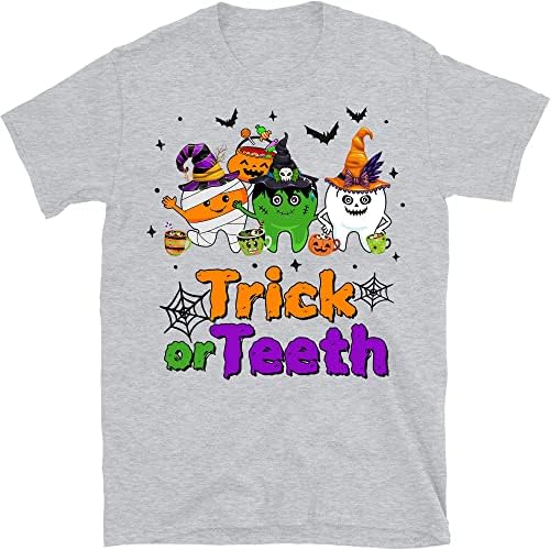 Риза Стоматологично Четата на Хелоуин, Тениска Стоматологичен Pupmkin, Подарък Риза на Зъболекар за Хелоуин, Трик или Зъби, Стоматологичен Екип,