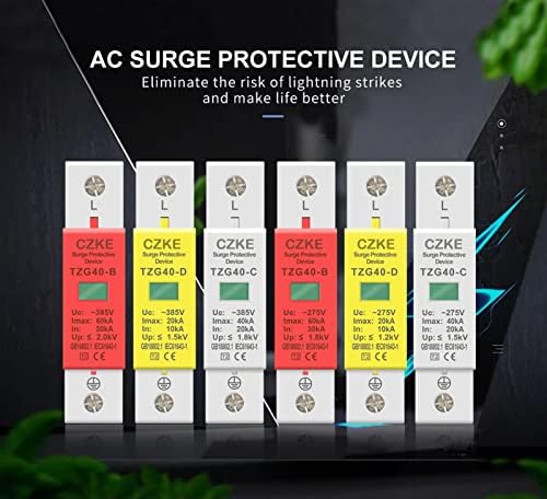 XJIM AC SPD 1P 40KA Защита от пренапрежение за дома Защитен низковольтный разрядник 275 от 385 В (Цвят: жълт размер: 30-60 Цена-385 В)