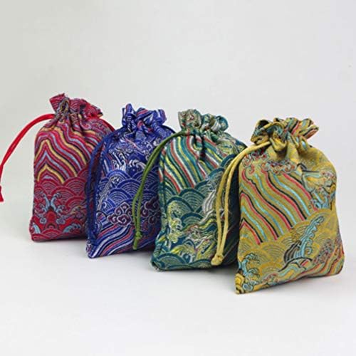 TOPBATHY за Опаковане на Подаръци Чанта 5 бр. Ръкавни Торбички Памучен Плат Китайски Брокат Чанта От съвсем малък Чанта За Съхранение на Всички Всячины Подарък Монета Бижута за Опаковане на Подаръци Чанта