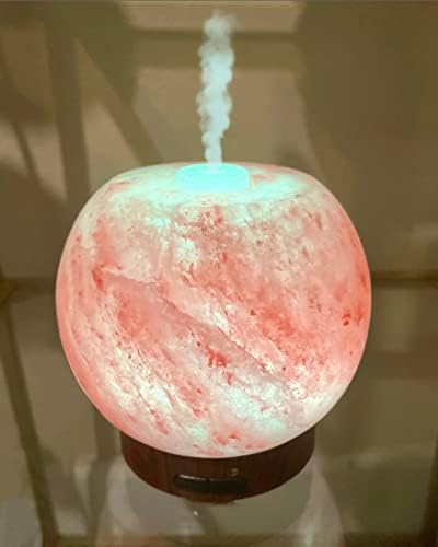 Ултразвукова дифузьор от чашата с гималайской сол ръчно изработени. Лампа от Каменна сол, Рассеивающая Етерични масла - Украса спални - desk - Хол - Нов 2023 година - Деня на Св. Валентин