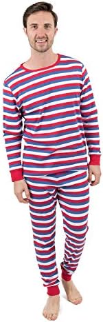 Мъжка пижама Leveret в ивицата Коледна Пижамный комплект от 2 теми, панталони за сън от памук, Дрехи за сън (XSmall-XXLarge)