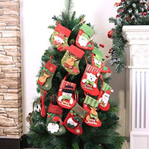 Коледни Чорапи NC Дядо Коледа, Чорапи от Кариран плат, Бельо Чорапи, Украси за Коледната Елха, Подаръчни комплекти, Коледни Нощни Украса За Дома