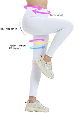 YEXEZEE Гамаши с висока Талия, за жени, Момичета, За Практикуване на Йога, За Джогинг, за контрол на корема, Гамаши Телесен Цвят с 2 Странични джобове
