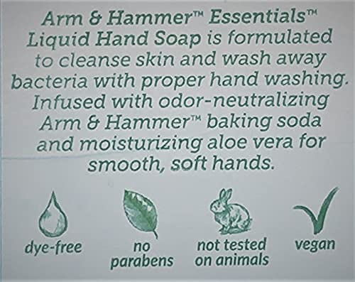 Сапун за ръце Arm & Hammer Essentials, кухненско свежо течен сапун за ръце с дозатор, 8 течни унции (236 мл), опаковка от 2 (orange е цитрусов)