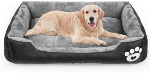 Голямо легло за кучета, моющийся разтегателен диван за кучета, мек и удобен, идеален за големи, средни и малки кучета, котки и други легла за домашни любимци (черен)