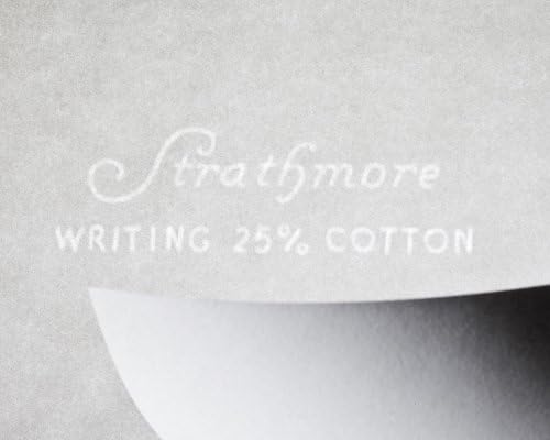 Бизнес канцеларски материали Strathmore 300068 от 25% памук, 24 паунда, 8 1/2 x 11, Бели на цвят, 500 Листа