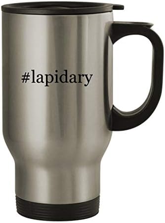 Подарък дрънкулки lapidary - Пътна Кафеена Чаша с Хэштегом от Неръждаема Стомана с тегло 14 грама, Сребрист