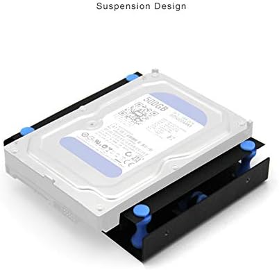 JMT Скоба амортисьор твърд диск, SSD HDD Конвертор Скоба Преобразува 3,5 в 5,25 инча Отделение за твърд диск за Монтаж на стена Може да се монтира 8 см Вентилатор за корпуса на КОМПЮТЪРА (червен)