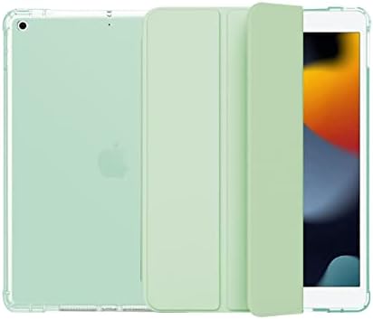 Калъф Afurdel за iPad 9 8 7 поколение (10,2 инча, 2021/2020/2019.9. /8th / 7th), Мека делото от TPU, защитен калъф-поставка с държач за химикалки, функцията за автоматично преминаване в режим на заспиване /събуждане