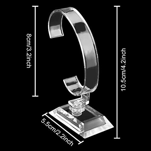 Поставка за дисплея на часа 5 бр. Пластмасов Държач за дисплея на Часовник, стойка за рафтове за часовници-Гривни, Поставка за Мъже За домашна употреба или магазин, Прозрачен