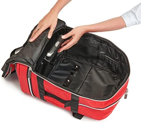 Biaggi Zipsak Boost - Разширение на ръчния багаж с дръжката на количката - Идеално място за туристи, е на път! (Червен)